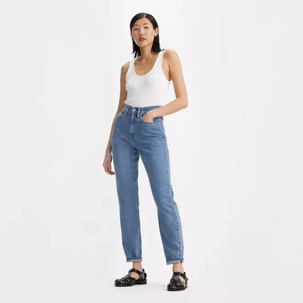 Levi's Blue Tab Big E Japanese Selvedge Boyfriend Jeans in Blue Women 30x27 $248